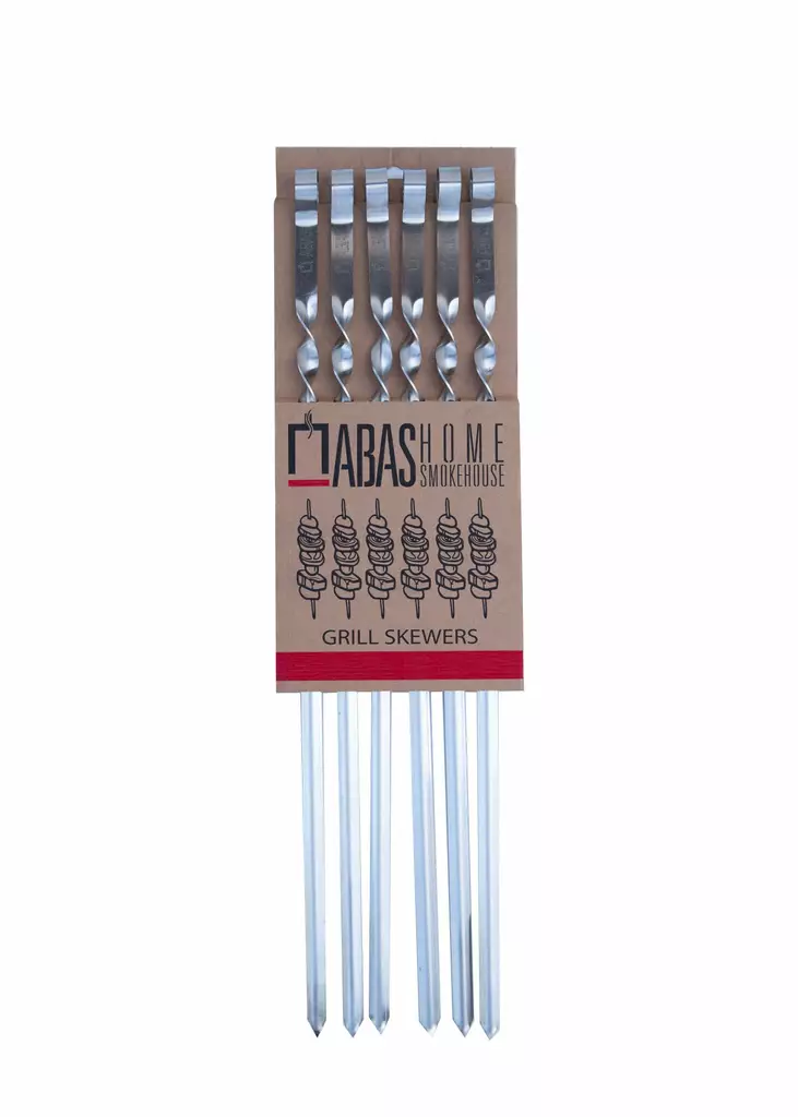 ABAS grillivartaat 55 cm 6 kpl - Varrastikut, valkosipulipuristimet - 864751017340400 - 1