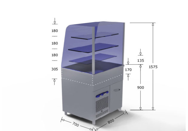 Inox Itsepalveluvitriini Liisa 800 - Kylmävitriinit - 13LIISA80 - 1