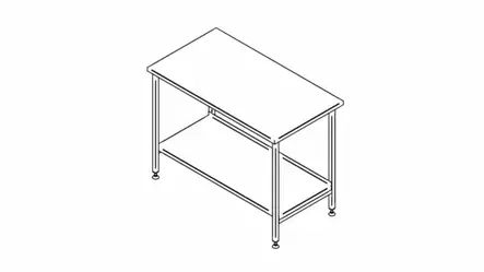 Inox Rst-Työpöytä Hyllyllä - Teräspöydät - 131002 - 1