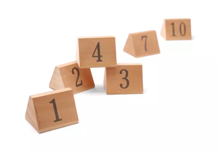 Puiset pöytänumerot 1-10 - Numerokyltit - H664322 - 1